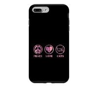 Peace Love and Cats Simple Esthétique Coque pour iPhone 7 Plus/8 Plus