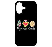 Peace, Love and Concha Pan Dulce Mexican Baked Concha Pastry Coque pour iPhone 17