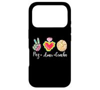 Peace, Love and Concha Pan Dulce Mexican Baked Concha Pastry Coque pour iPhone 17 Pro