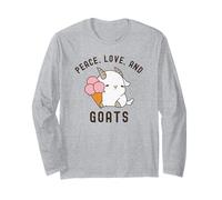 Peace Love and Goats Adorable Animal de Ferme pour Femmes et Filles Manche Longue
