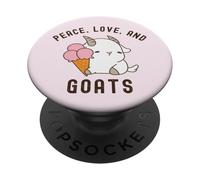 Peace Love and Goats Adorable Animal de Ferme pour Femmes et Filles PopSockets PopGrip Adhésif