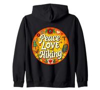 Peace Love And Hiking Lover Hiker Groovy Hippy Femmes Hommes Sweat à Capuche