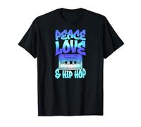 Peace Love and Hip Hop Cassette Graphique T-Shirt