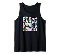 Peace Love and Libraries Heart and Books Graphic Débardeur