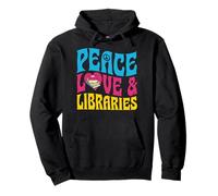 Peace Love and Libraries Heart and Books Graphic Sweat à Capuche