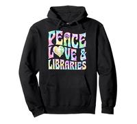 Peace Love and Libraries Heart and Books Graphic Sweat à Capuche