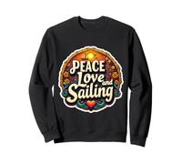 Peace Love And Sailing Lover Propriétaire de bateau à voile Vintage Sweatshirt