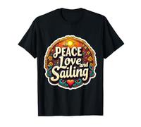 Peace Love And Sailing Lover Propriétaire de bateau à voile Vintage T-Shirt