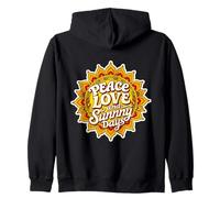 Peace Love And Sunny Days Summer Vacances Vintage Sweat à Capuche