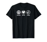 Peace Love and Tuba Simple Basic Icônes T-Shirt