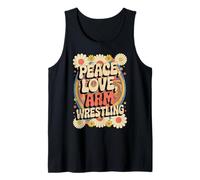 Peace Love Arm Wrestling, catcheur à bras rétro hippie des années 60 et 70 Débardeur