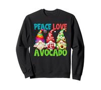 Peace Love Avocado GNOME for Vegan Women Funny Vegetarian Sweatshirt