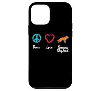 Peace Love Berger Allemand Schaferhund Coque pour iPhone 12 Mini