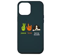 Peace Love Bernedoodle Dog Funny Mes Chiens sont Mon Cardio Coque pour iPhone 12 Pro Max