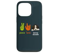 Peace Love Bernedoodle Dog Funny Mes Chiens sont Mon Cardio Coque pour iPhone 13 Pro
