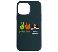 Peace Love Bernedoodle Dog Funny Mes Chiens sont Mon Cardio Coque pour iPhone 13 Pro Max