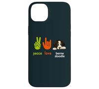 Peace Love Bernedoodle Dog Funny Mes Chiens sont Mon Cardio Coque pour iPhone 14 Plus