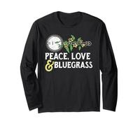 Peace, Love & Bluegrass - Illustration de vignes de Banjo Manche Longue