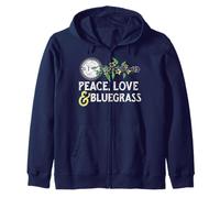 Peace, Love & Bluegrass - Illustration de vignes de Banjo Sweat à Capuche
