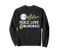 Peace, Love & Bluegrass - Illustration de vignes de Banjo Sweatshirt