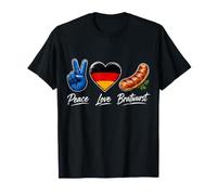 Peace Love Bratwurst Cuisine Allemande T-Shirt