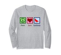 Peace Love Cardinals Cute Cardinal Manche Longue