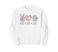 Peace Love Cats Cute Paw Heart Cat Lover Animal Positif Sweatshirt