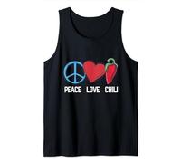 Peace Love Chili Peppers Red Hot Spicy Piments Eat Débardeur