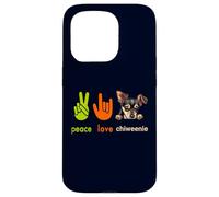 Peace Love Chiweenie Dog Funny Mes Chiens sont Mon Cardio Coque pour iPhone 15 Pro
