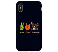 Peace Love Chiweenie Dog Funny Mes Chiens sont Mon Cardio Coque pour iPhone X/XS