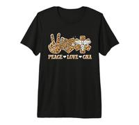 Peace Love CNA Nurse Life Stéthoscope Cœur Imprimé léopard T-Shirt Haut de Gamme