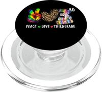 Peace Love Crayon Tie Dye 3e année Motif léopard PopSockets PopGrip pour MagSafe