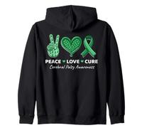Peace Love Cure Cerebral Paralsy Sensibilisation au Syndrome de paralysie Vert Sweat à Capuche