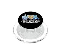 Peace Love Cure Diabetes Awareness PopSockets PopGrip pour MagSafe