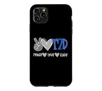 Peace Love Cure Diabetes Awareness T2D Diabetes Coque pour iPhone 11 Pro Max
