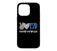 Peace Love Cure Diabetes Awareness T2D Diabetes Coque pour iPhone 14 Pro Max