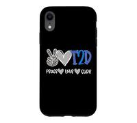 Peace Love Cure Diabetes Awareness T2D Diabetes Coque pour iPhone XR