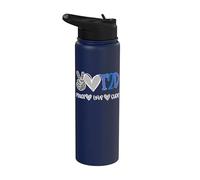 Peace Love Cure Diabetes Awareness T2D Diabetes Stainless Steel Insulated Water Bottle