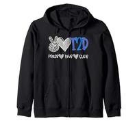 Peace Love Cure Diabetes Awareness T2D Diabetes Sweat à Capuche