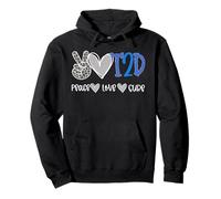 Peace Love Cure Diabetes Awareness T2D Diabetes Sweat à Capuche