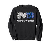 Peace Love Cure Diabetes Awareness T2D Diabetes Sweatshirt