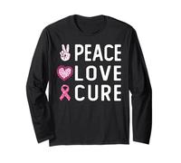 Peace Love Cure for Breast Cancer Awareness Manche Longue
