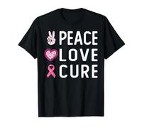 Peace Love Cure for Breast Cancer Awareness T-Shirt Graphique avec Valeur