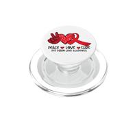 Peace Love Cure Heart Red Ribbon W wareness PopSockets PopGrip pour MagSafe
