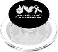 Peace Love Cure Lung Cancer Awareness PopSockets PopGrip pour MagSafe