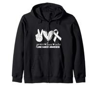 Peace Love Cure Lung Cancer Awareness Sweat à Capuche