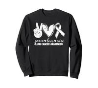 Peace Love Cure Lung Cancer Awareness Sweatshirt