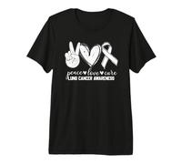 Peace Love Cure Lung Cancer Awareness T-Shirt Haut de Gamme