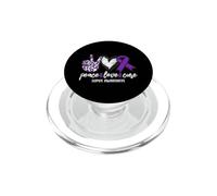 Peace Love Cure Lupus Awareness Support Ribbon PopSockets PopGrip pour MagSafe