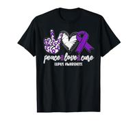 Peace Love Cure Lupus Awareness Support Ribbon T-Shirt Graphique avec Valeur